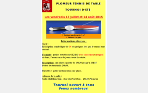 Tournois d'été de Plomeur Tennis de Table