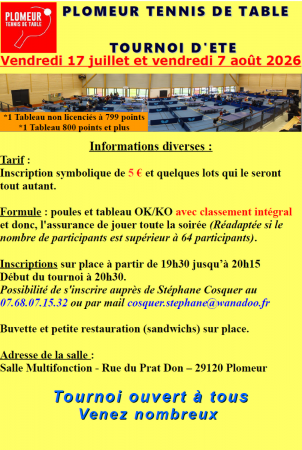 Tournoi d'été 2026