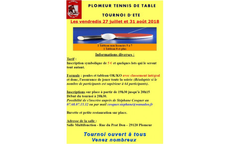 Tournoi d'été - vendredi 31 août